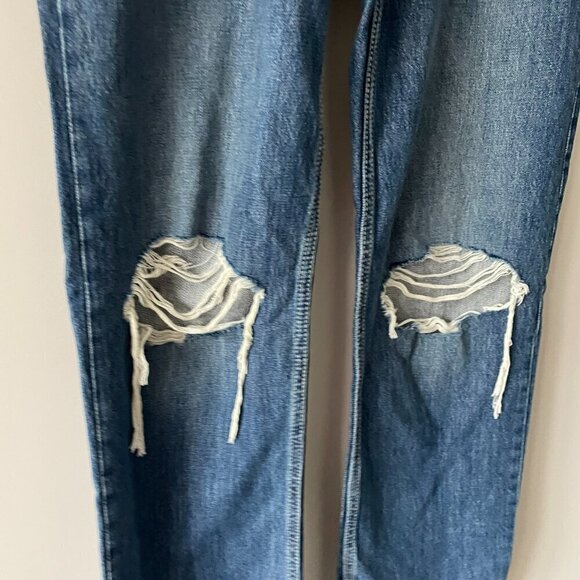 Levi's Low Pro Straight Leg Mid Rise Distressed Casual Denim Jeans Blue 27 - Picture 6 of 11